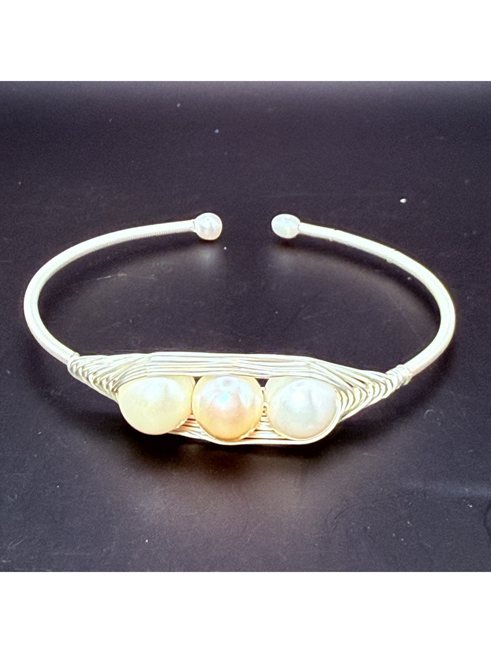 candy+clover peas in a pod silver bangle bracelet